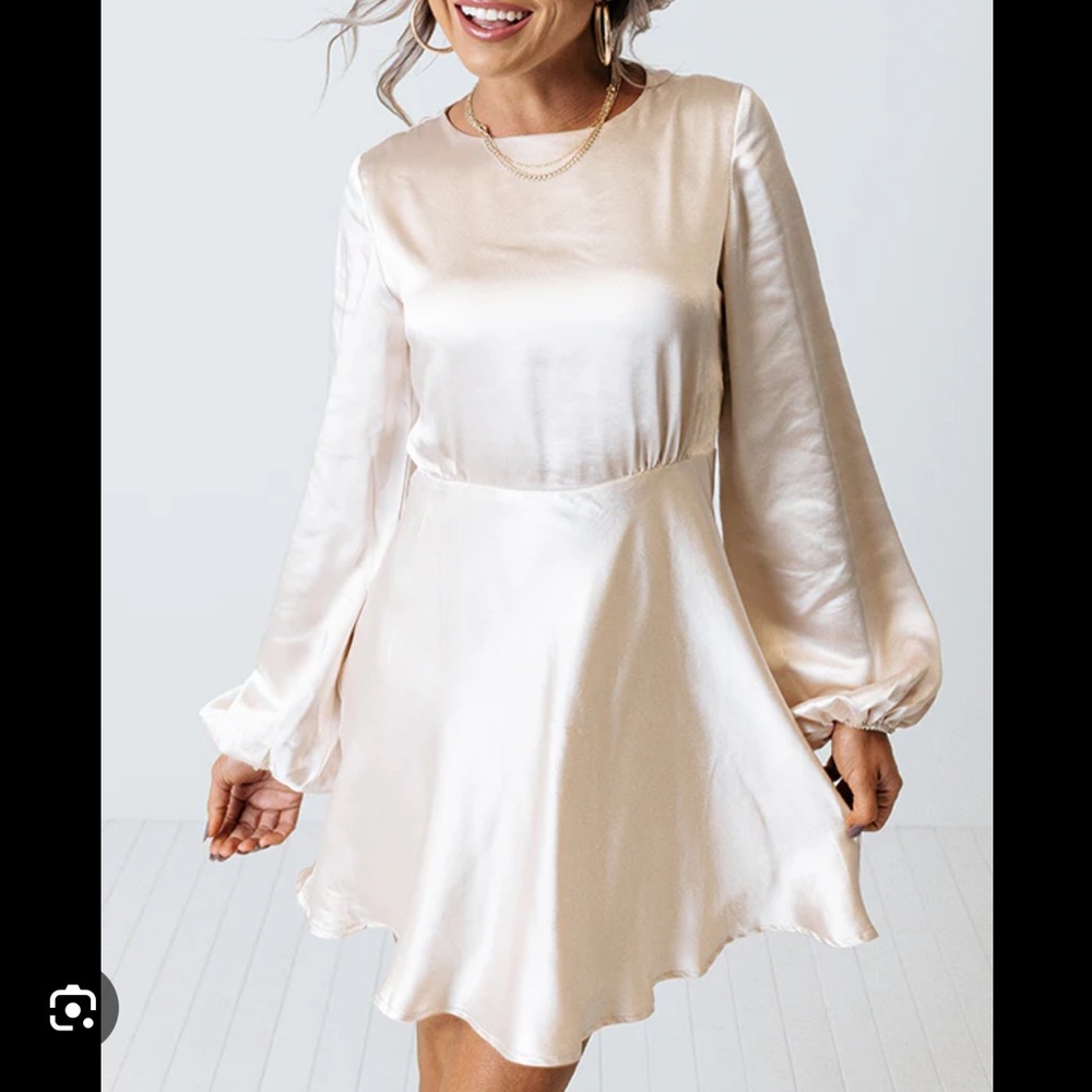 Vestique Champagne Satin Dress